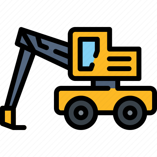 Excavator, machine, industry, industrial, digger, construction, machinery icon - Download on Iconfinder