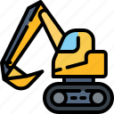 excavator, machine, industry, industrial, digger, construction, machinery
