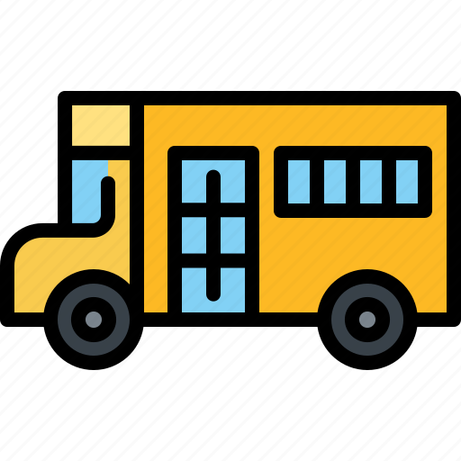 School, bus, education, transportation, transport, yellow, vehicle icon - Download on Iconfinder