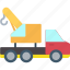 construction, crane, lorry, tow, truck, trucktrailer 