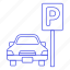 car, garage, lot, parking, road, sign, transportation, vehicle 