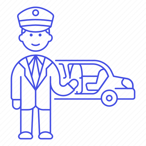 Chauffeur, event, land, limousine, luxury, male, pickup icon - Download on Iconfinder