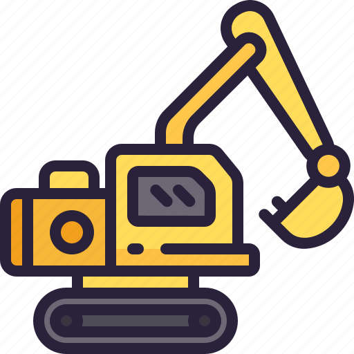 Excavator, transport, work, machine, construction icon - Download on Iconfinder