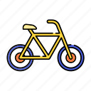 bicycle, bike, color, lineal, sport, transport, transportation, travel