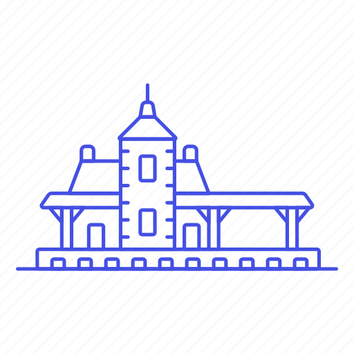Building, depot, facility, railroad, railway, station, train icon - Download on Iconfinder