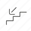 downstairs, stairs, location, direction, staircase, escalator, navigation, arrows 