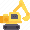 excavator, transport, work, machine, construction