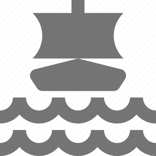 Boat, sail, waves, transportation, ship icon - Download on Iconfinder