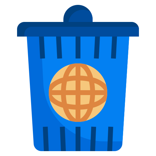 Globe, email, delete, recycle, trash, can, interface icon - Free download
