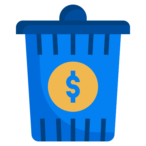 Money, email, delete, recycle, trash, can, interface icon - Free download