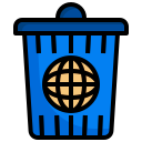 globe, email, delete, recycle, trash, can, interface