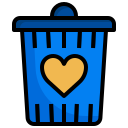 heart, email, delete, recycle, trash, can, interface