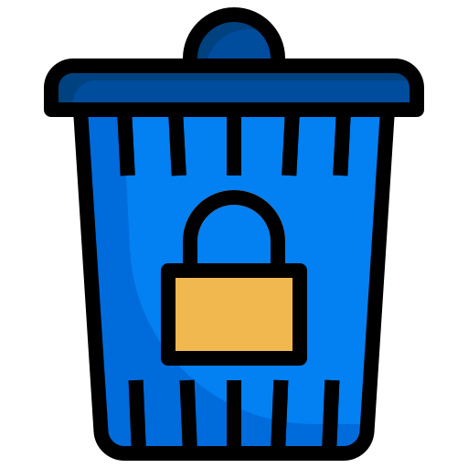Lock, email, delete, recycle, trash, can, interface icon - Free download