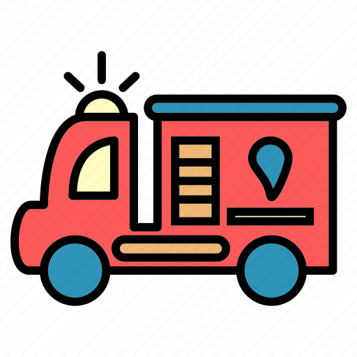 Delivery, extinguisher, fire engine, fire truck, public, transport, vehical icon - Download on Iconfinder