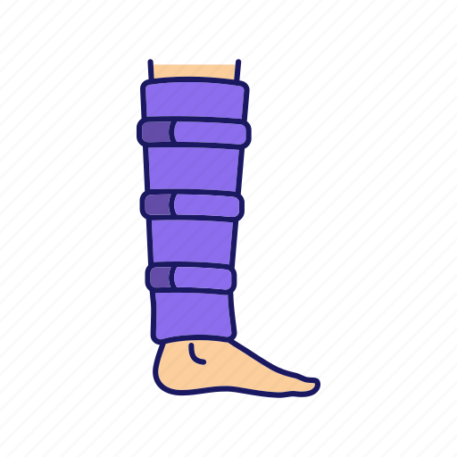 Ankle, bandage, calf support, injury, leg, shin brace, trauma icon - Download on Iconfinder