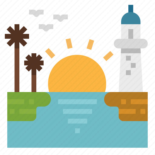 Landscape, lighthouse, romantic, sea, sunrise, sunset, travel icon - Download on Iconfinder