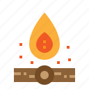 bonfire, camping, fire, flame
