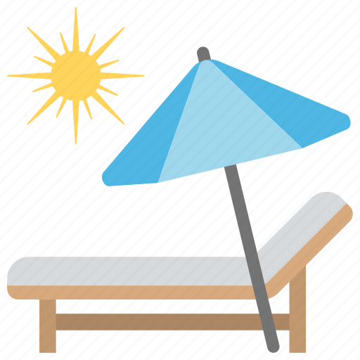 Canvas bed., seashore, sun tanning, sunbath, vacation on beach icon - Download on Iconfinder
