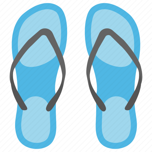 Beach footwear, flip flops, house slippers, pair of beachwear, slippers icon - Download on Iconfinder