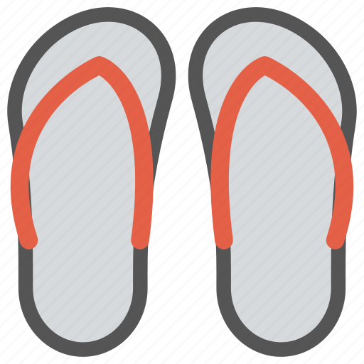 Beach footwear, flip flops, house slippers, pair of beachwear, slippers icon - Download on Iconfinder