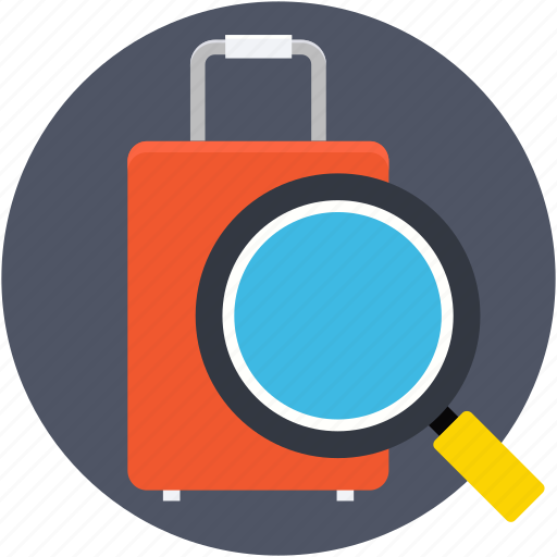 Inspection, luggage, luggage scanning, magnifier, search bag icon - Download on Iconfinder