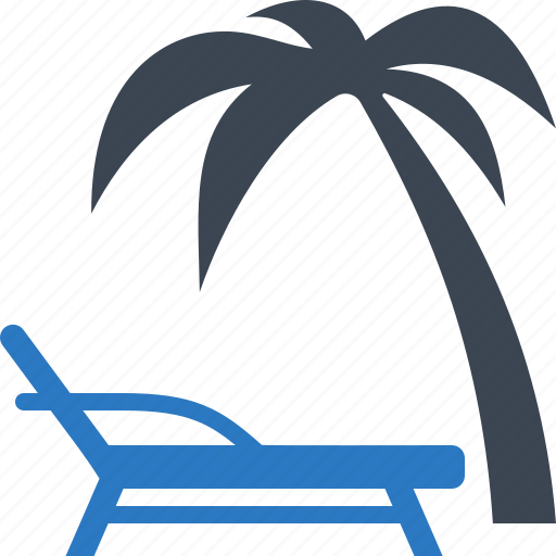 Beach, holiday, palm tree, sunbed icon - Download on Iconfinder