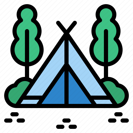 Camp, camping, forest, tent icon - Download on Iconfinder