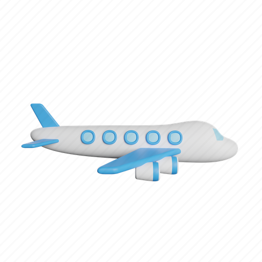 Airplane, front, plane, flight, travel, bag, shopping 3D illustration - Download on Iconfinder