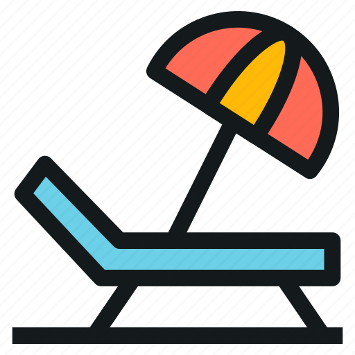 Beach, spa and relax, relax, beach chair, umbrella, deck chair, chair icon - Download on Iconfinder