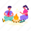 firepit, camp, bonfire, log, fire, camping, campsite 