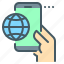 globe, mobile, phone, app 