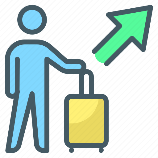 Person, direction, arrow, luggage icon - Download on Iconfinder