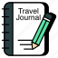tour journal, jotter, diary, notebook, notepad 