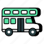 double decker bus, coach, vehicle, automobile, automotive 