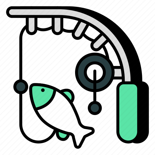 Catching fish, fish rod, hobby, leisure activity, fishing hook icon - Download on Iconfinder