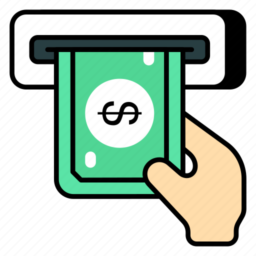 Money withdrawal, cash withdrawal, money transaction, atm machine, cash till icon - Download on Iconfinder