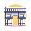 arc de triomphe, building, destination, europe, france, paris, travel 