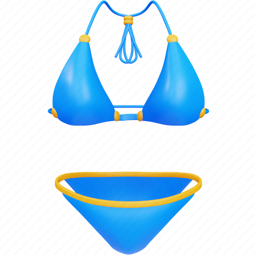 Bikini, travel, holiday, beach, swimsuit, clothes 3D illustration - Download on Iconfinder