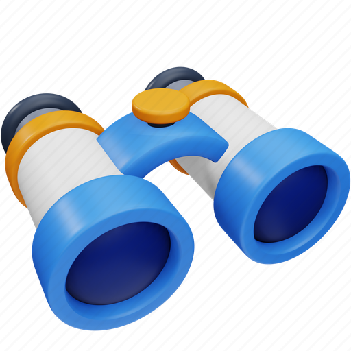 Binoculars, travel, holiday, search, find, view 3D illustration - Download on Iconfinder