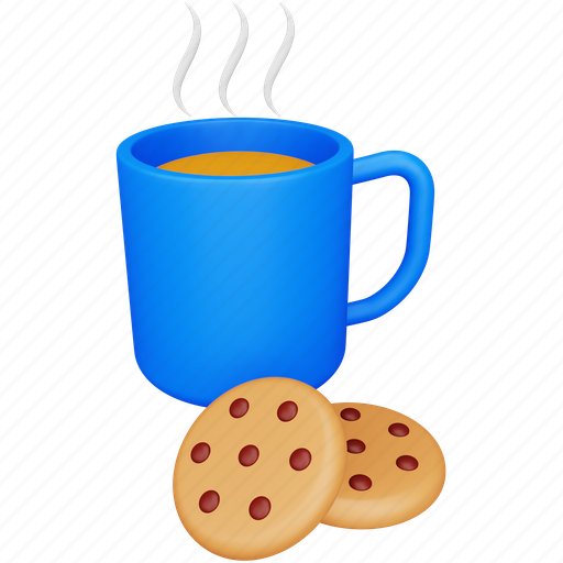 Coffee, mug, travel, holiday, biscuits, hot 3D illustration - Download on Iconfinder