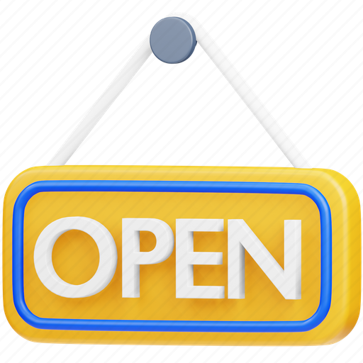Open, travel, holiday, sign, hotel, hanging, vacation icon - Download on Iconfinder