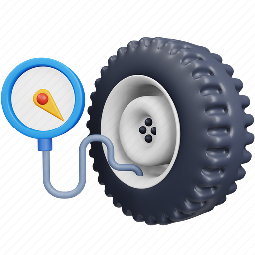 Pressure, tyre, travel, holiday, wheel, checking, repair shop 3D illustration - Download on Iconfinder