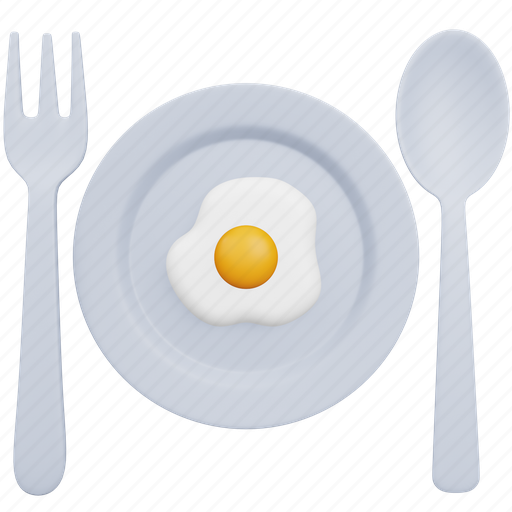 Restaurant, travel, holiday, breakfast, egg, plate 3D illustration - Download on Iconfinder