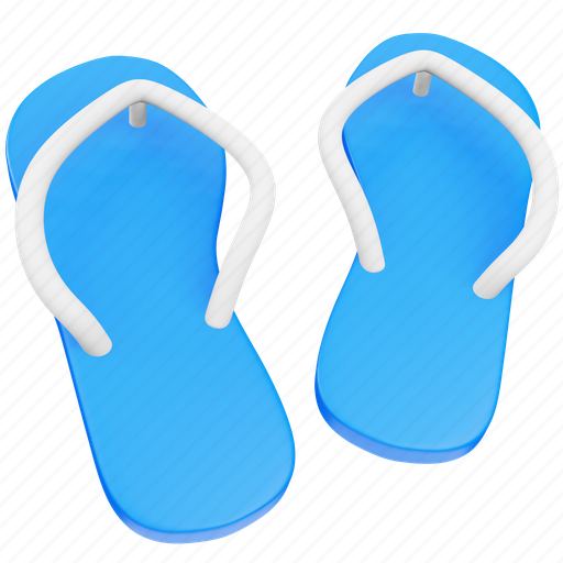 Sandals, travel, holiday, beach, casual, vacation, slippers 3D illustration - Download on Iconfinder