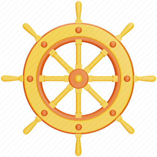 Ship, steering, travel, marina, boat, nautical, wheel 3D illustration - Download on Iconfinder