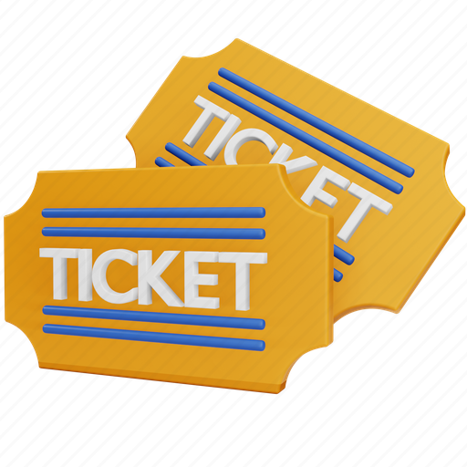 Ticket, travel, holiday, tickets, movie, pass, booking 3D illustration - Download on Iconfinder