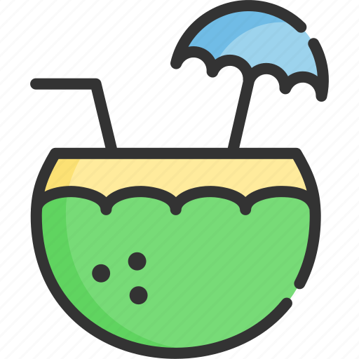 Beach, coconut, drink, fresh, ice, tourism, travel icon - Download on Iconfinder