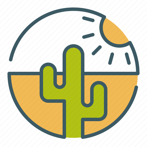 Cactus, circle, desert, dry, hot, landscape, travel icon - Download on Iconfinder