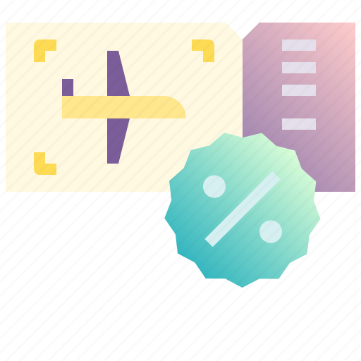 Discount, ticket, percentage, sale, flight icon - Download on Iconfinder