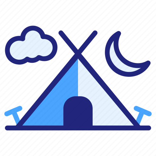 Camping, bonfire, tent, hiking, scout, night, forest icon - Download on Iconfinder